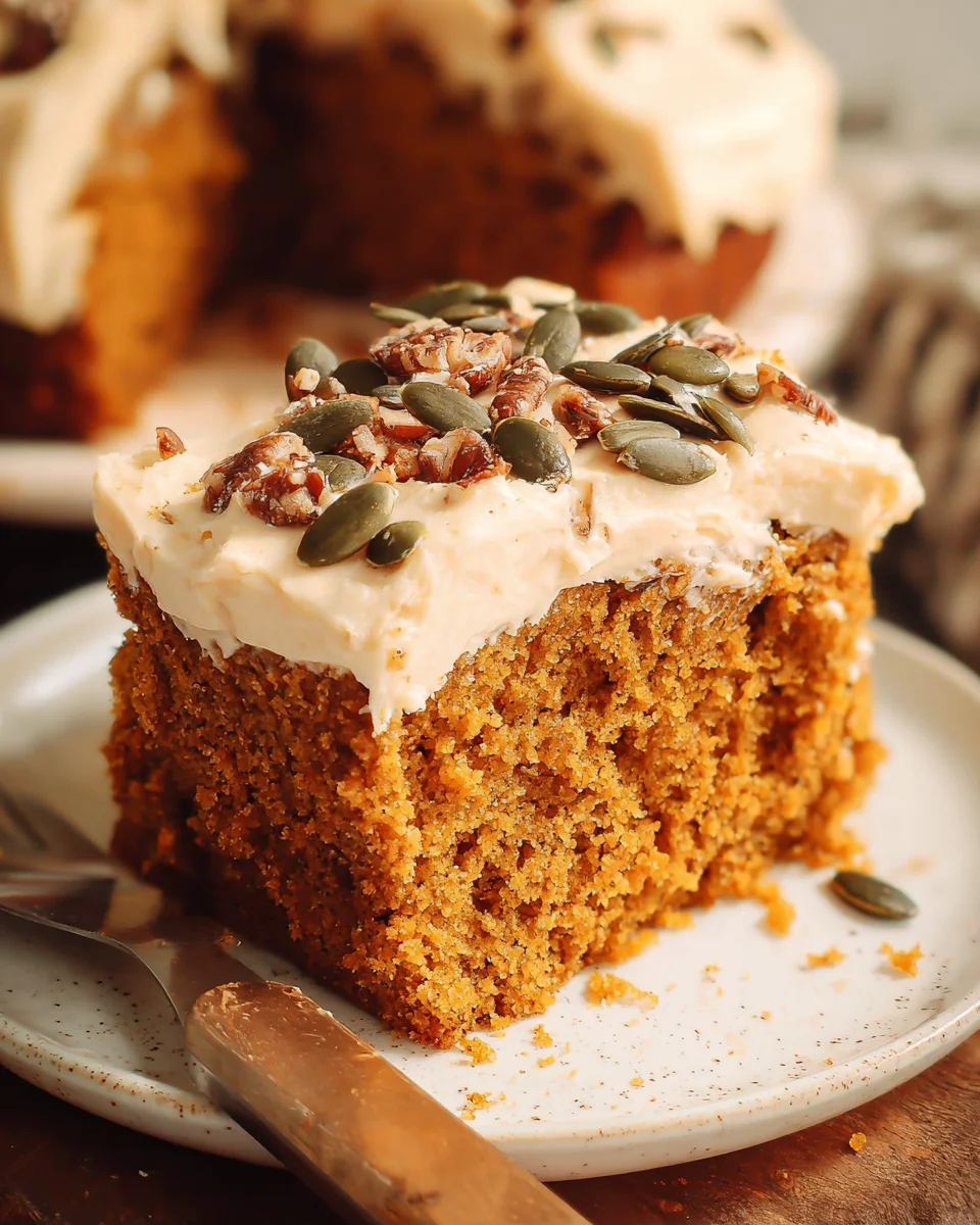 Pumpkin Spice Cake with Brown Sugar Cream Cheese Frosting