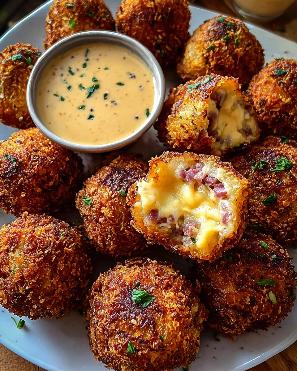 Reuben Balls with Spicy Thousand Island Dipping Sauce