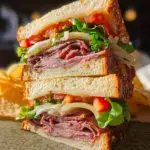 Roast Beef Sandwiches with Lettuce and Onions