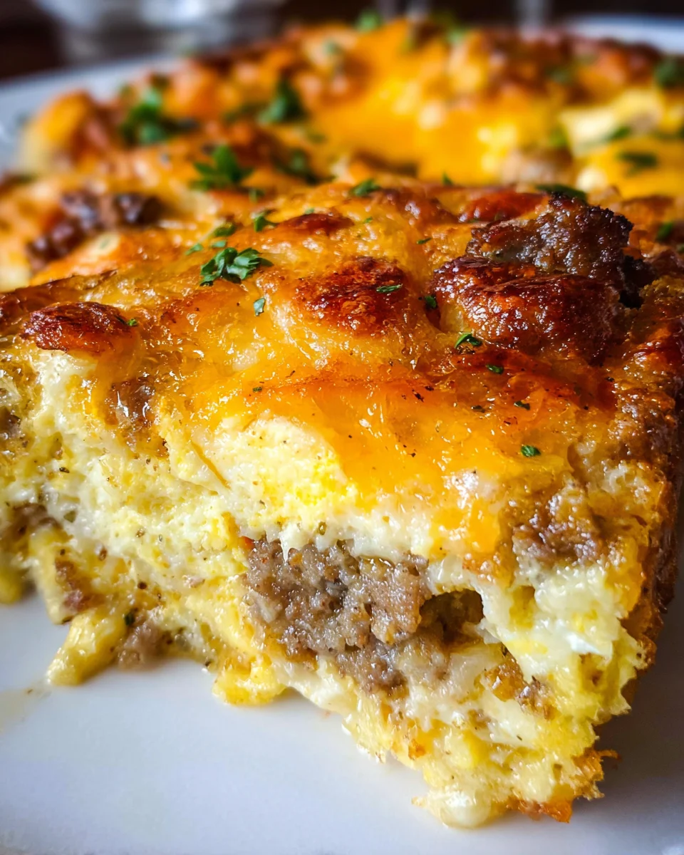 Savory Breakfast Sausage and Cheese Casserole Recipe