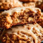 Seriously Thick & Chewy Chai Oatmeal Cookies with Maple Glaze