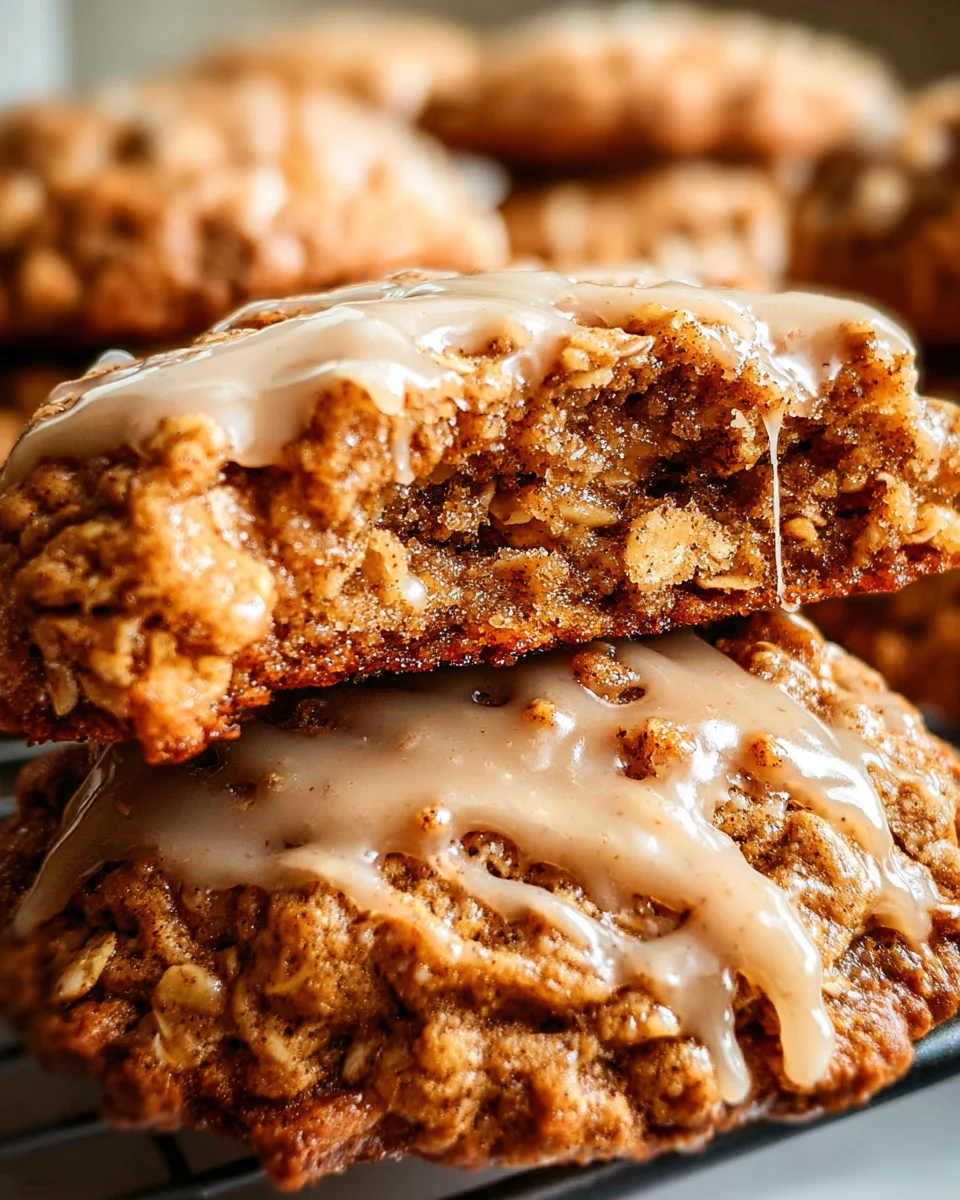 Seriously Thick & Chewy Chai Oatmeal Cookies with Maple Glaze