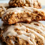 Seriously Thick & Chewy Chai Oatmeal Cookies with Maple Glaze