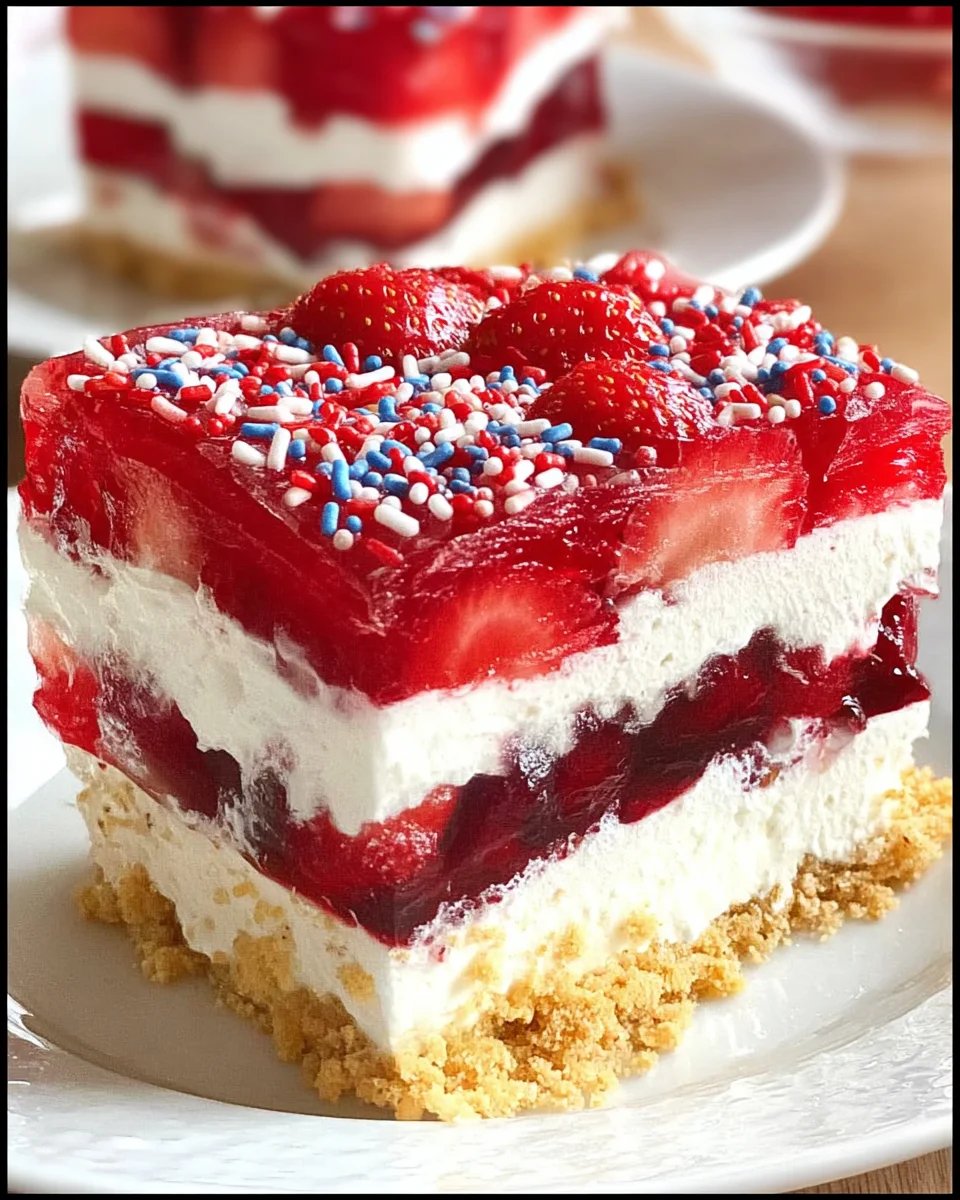 Summer Berry Jello Lasagna