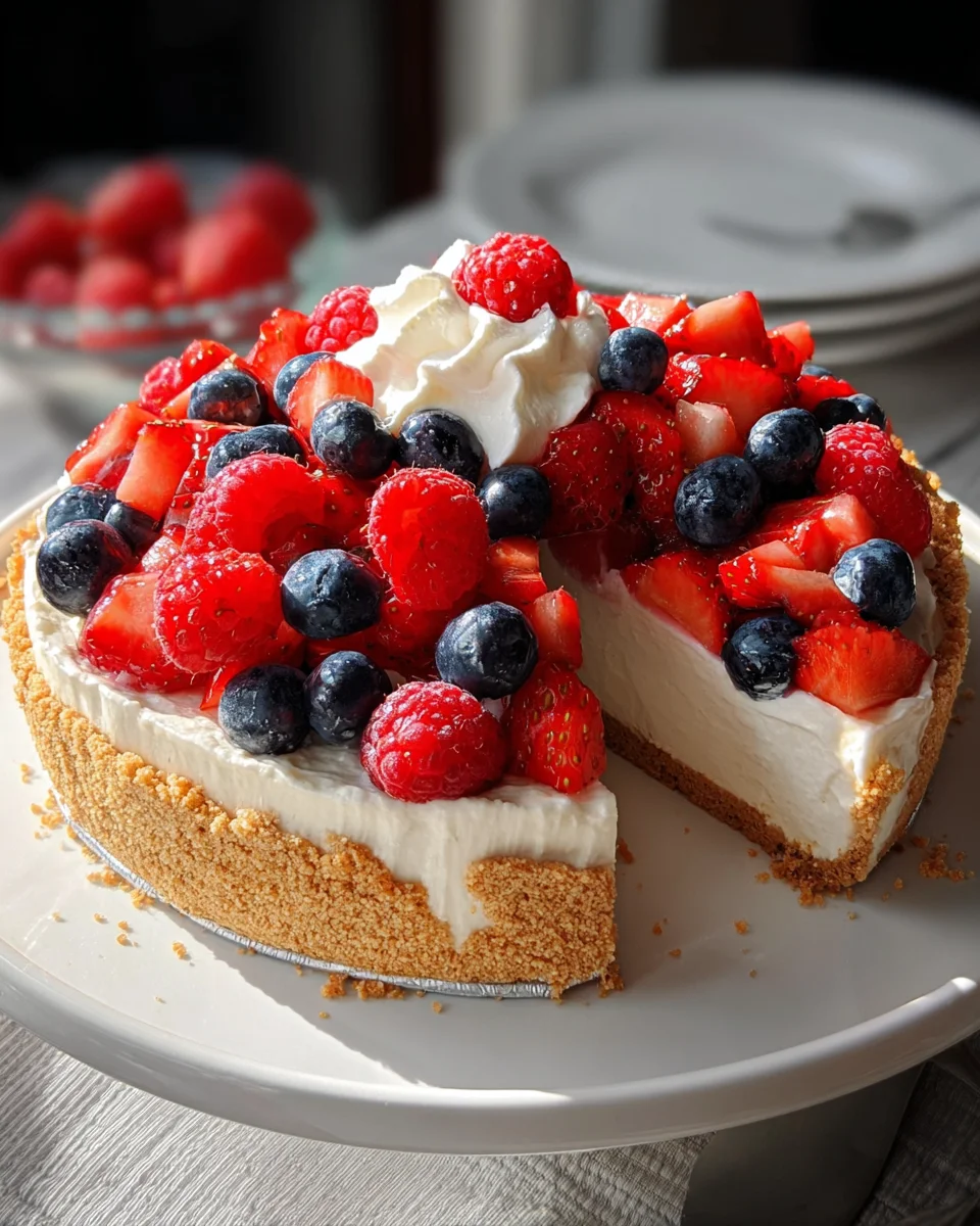 Triple Berry No-Bake Cheesecake