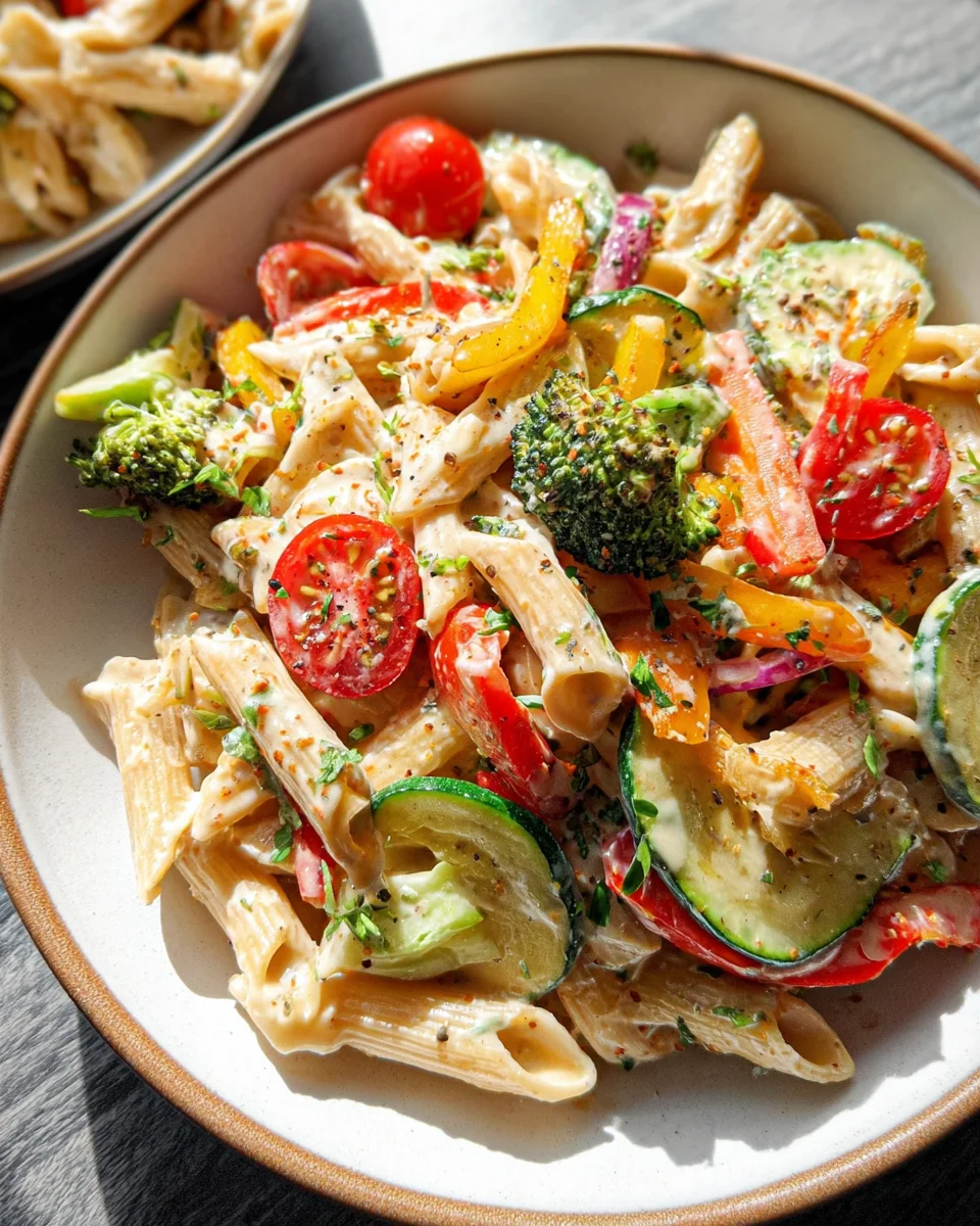 Vegan Pasta Primavera with Creamy Garlic Cashew Sauce