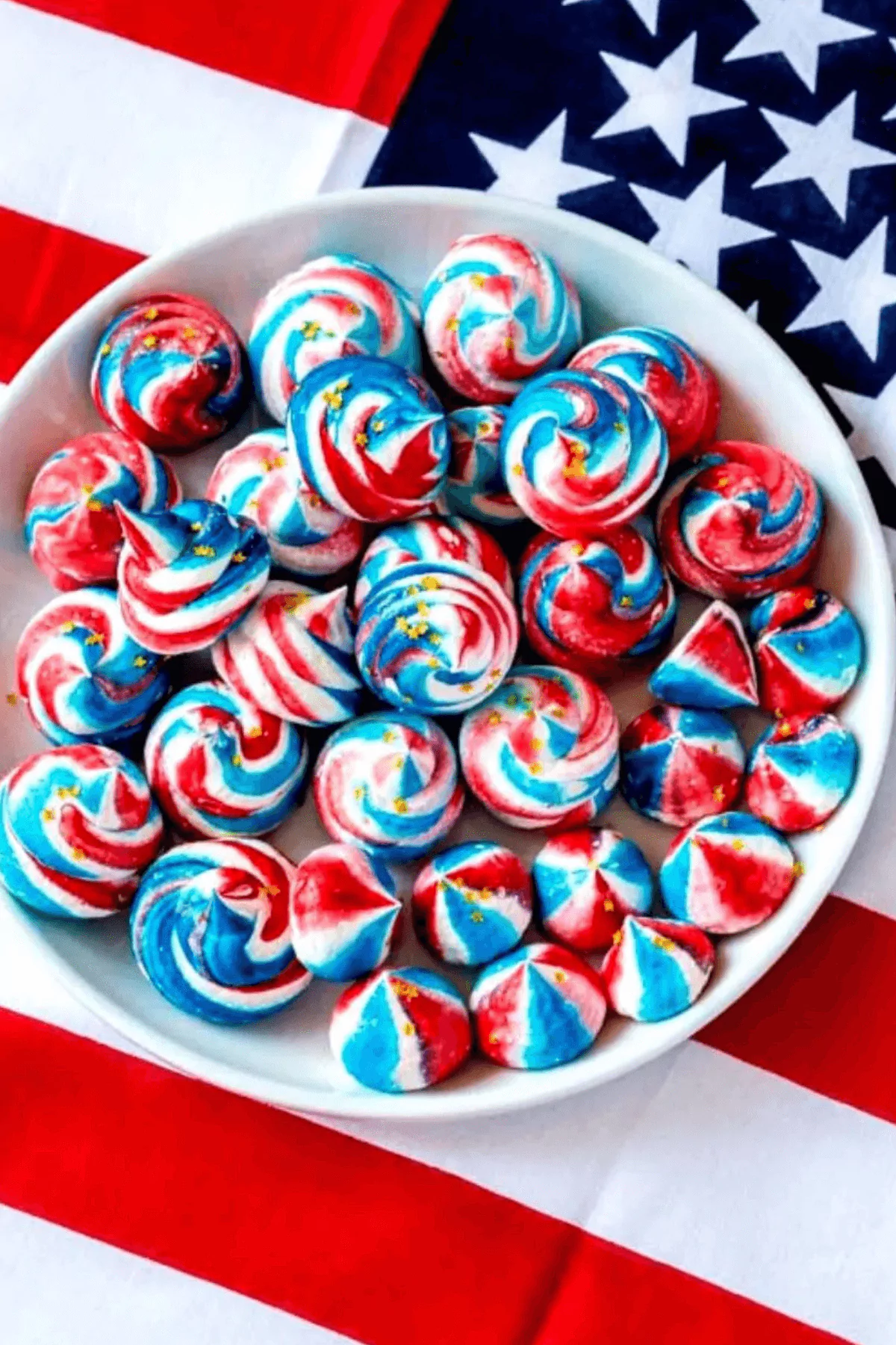 patriotic meringue cookies
