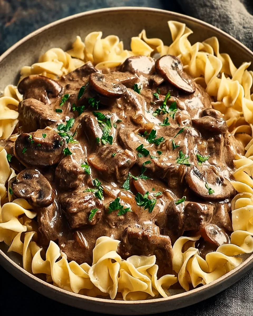 Beef Stroganoff with Egg Noodles