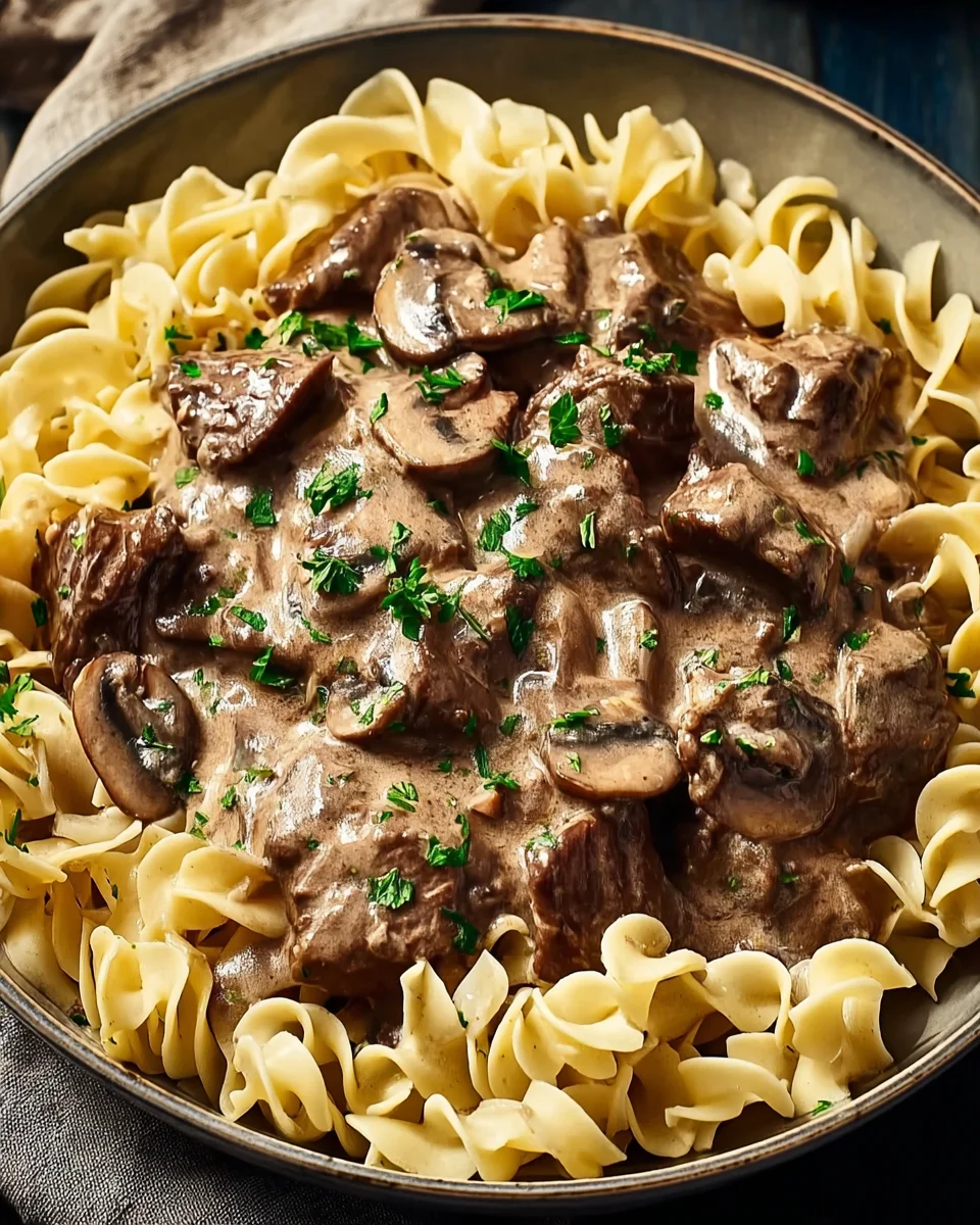 Beef Stroganoff with Egg Noodles 25 Beef