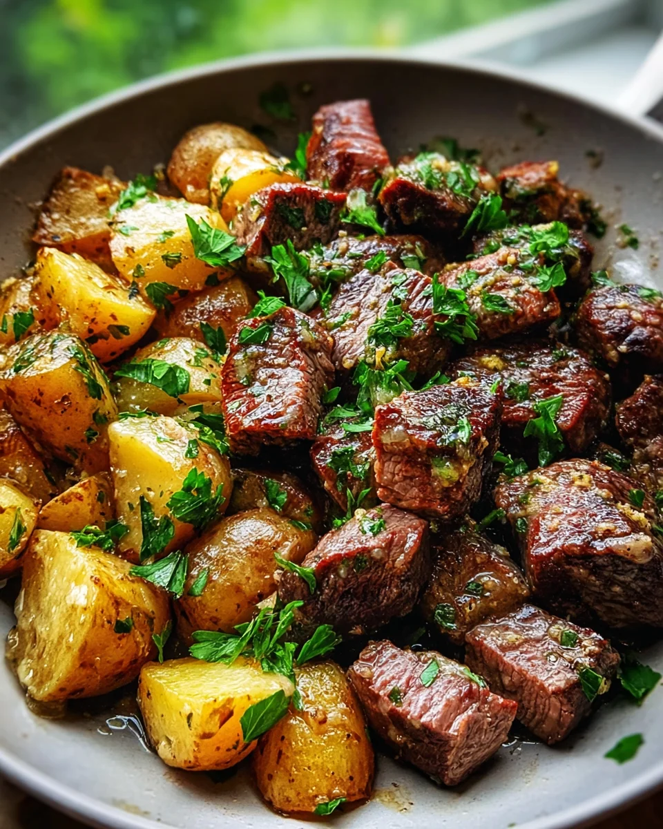 Creamy Garlic Butter Steak Bites and Potatoes 18 Creamy