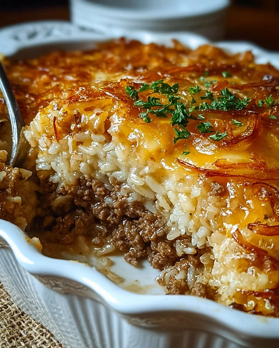 French Onion Ground Beef and Rice Casserole 23 French