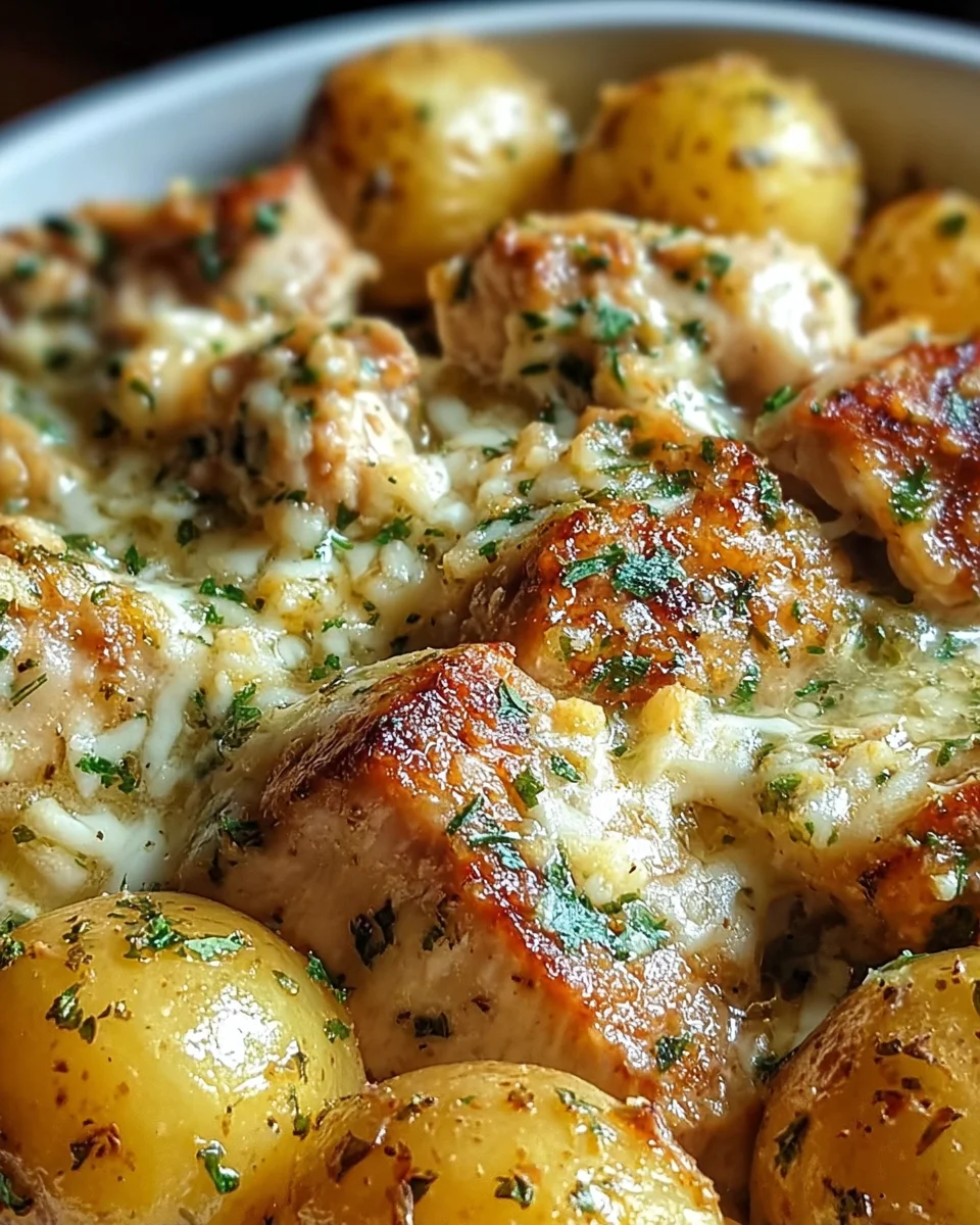 Garlic Parmesan Crockpot Chicken and Potatoes