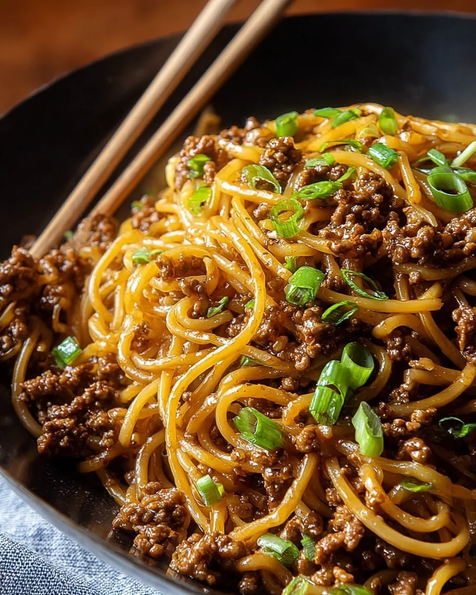 Ground Beef Mongolian Noodles 19 Ground