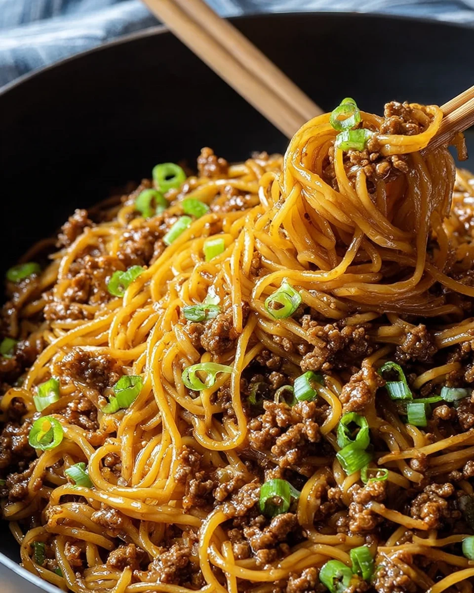 Ground Beef Mongolian Noodles 20 Ground