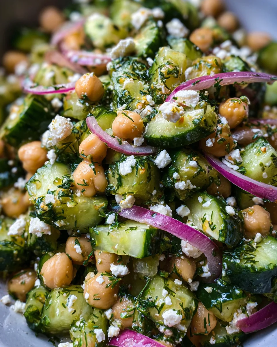 Herby Cucumber Salad with Feta and Chickpeas 21 Herby