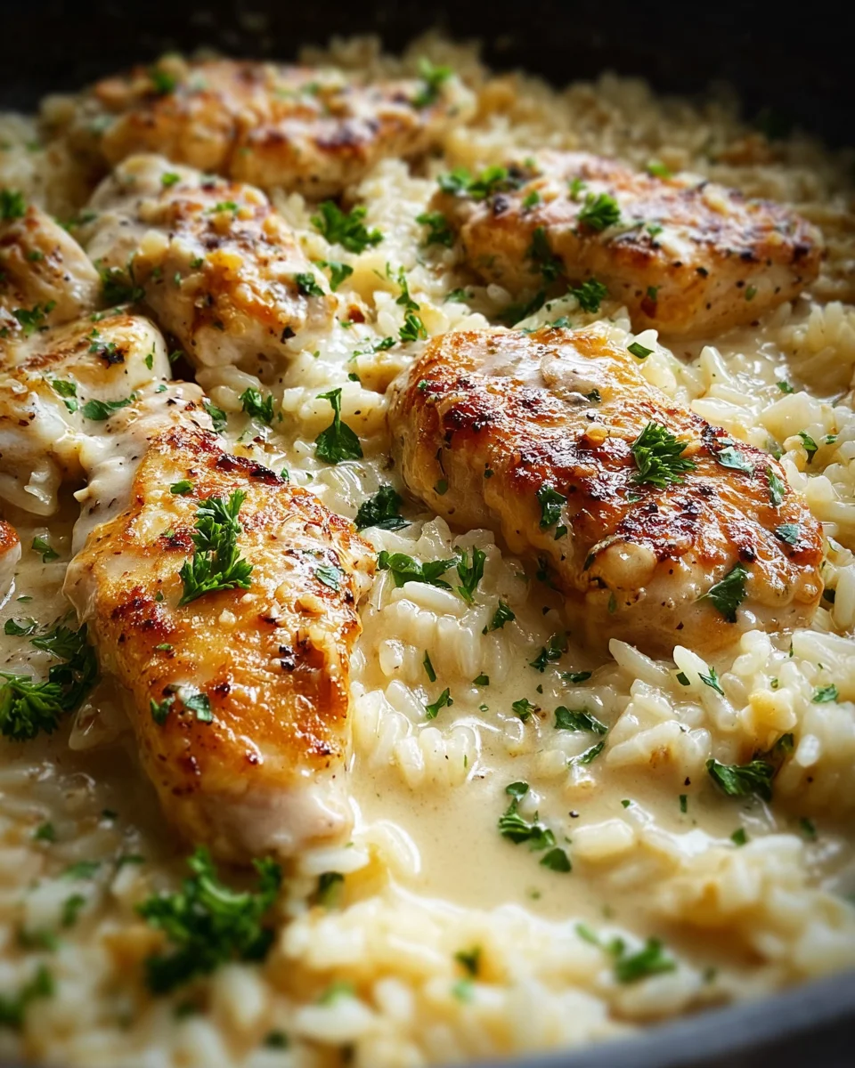 One-Pan Creamy Parmesan Chicken & Rice