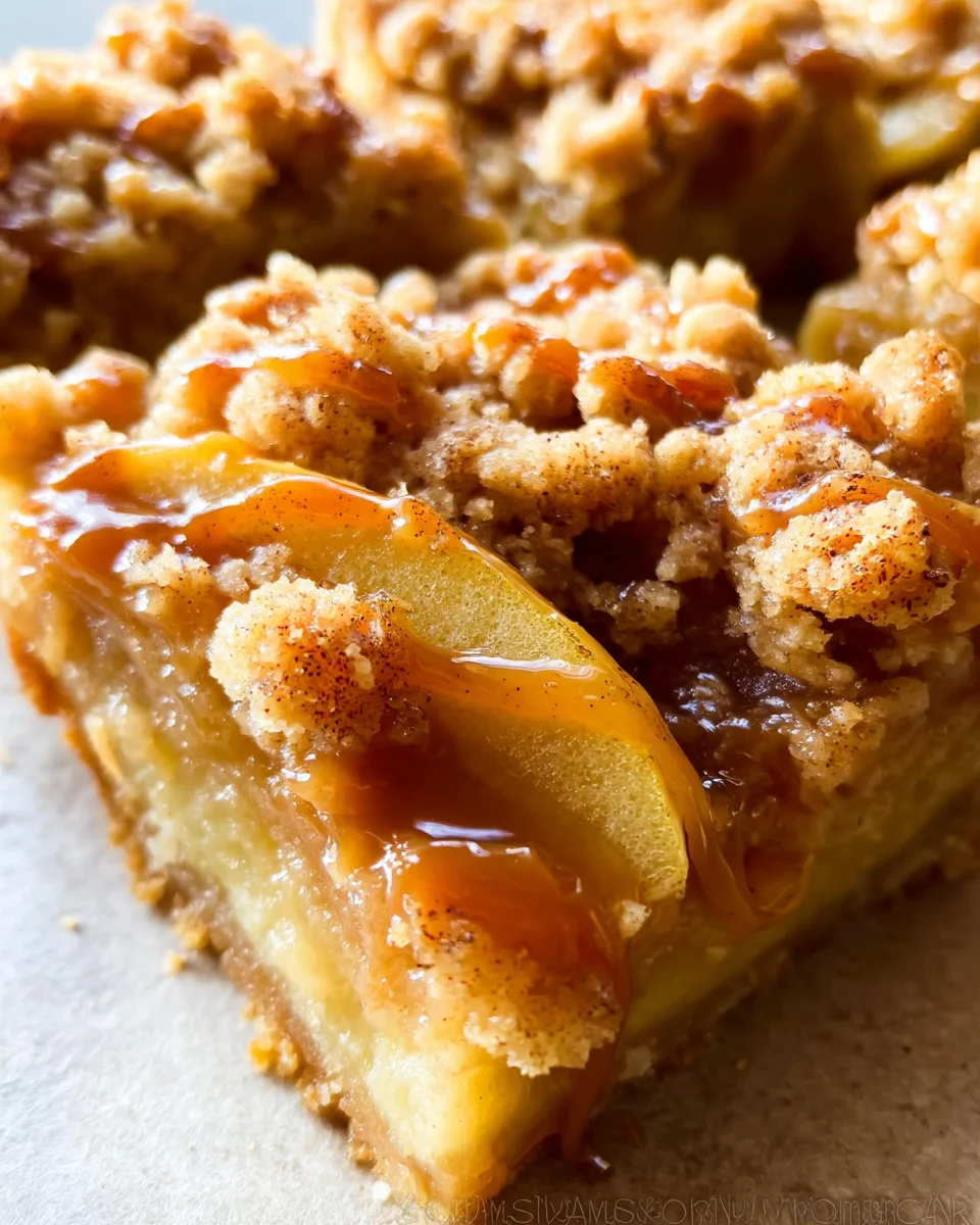 Salted Caramel Apple Crumble Bars Fall Treat