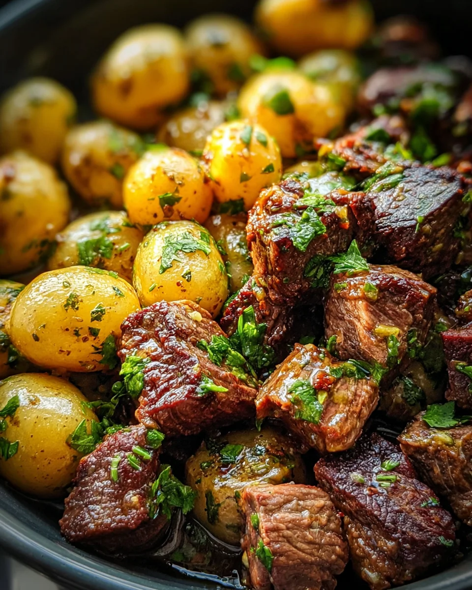 Slow Cooker Garlic Butter Beef Bites & Potatoes 18 Slow