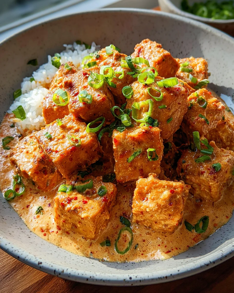 Spicy Tofu with Creamy Coconut Sauce