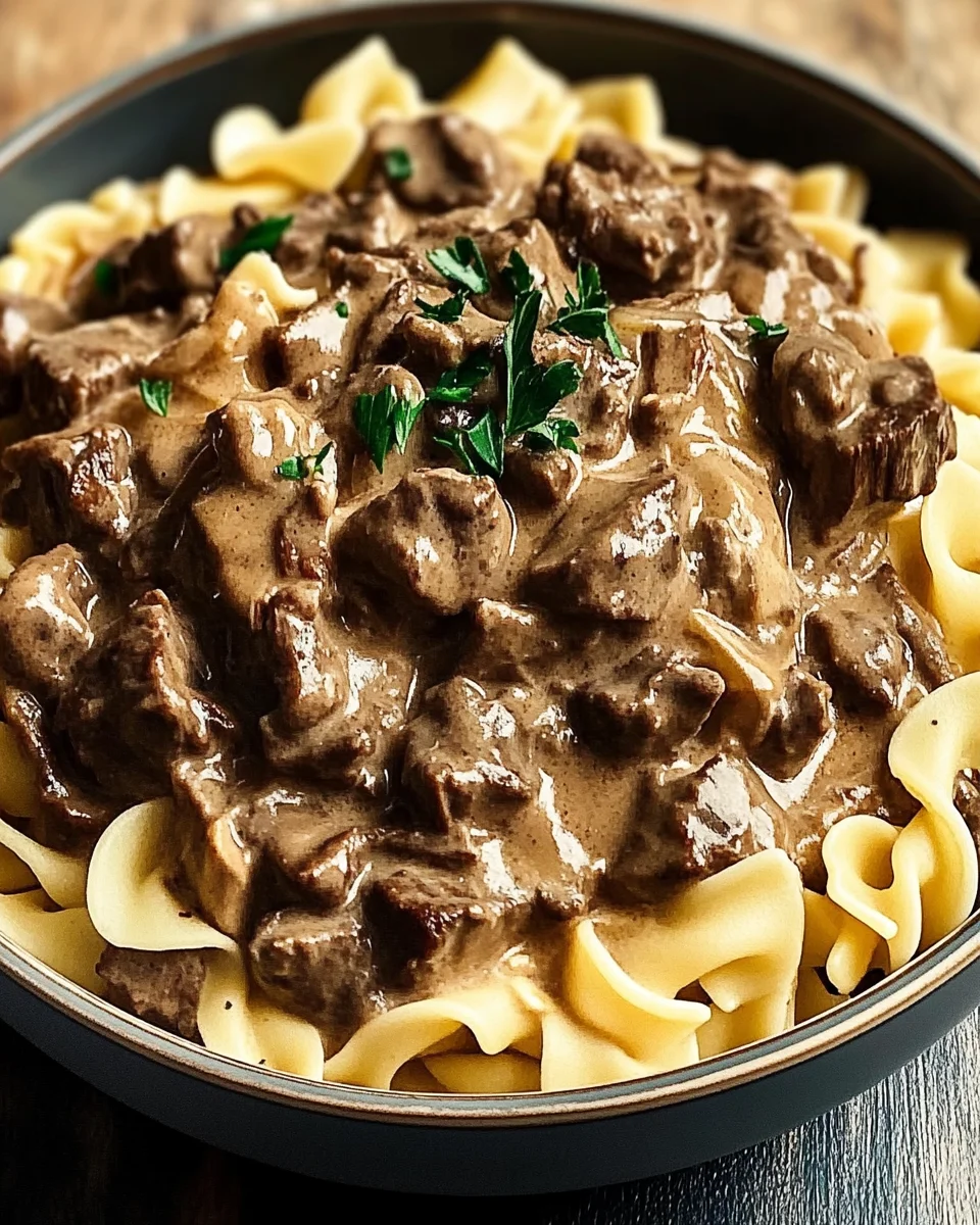 Beef Stroganoff with Egg Noodles