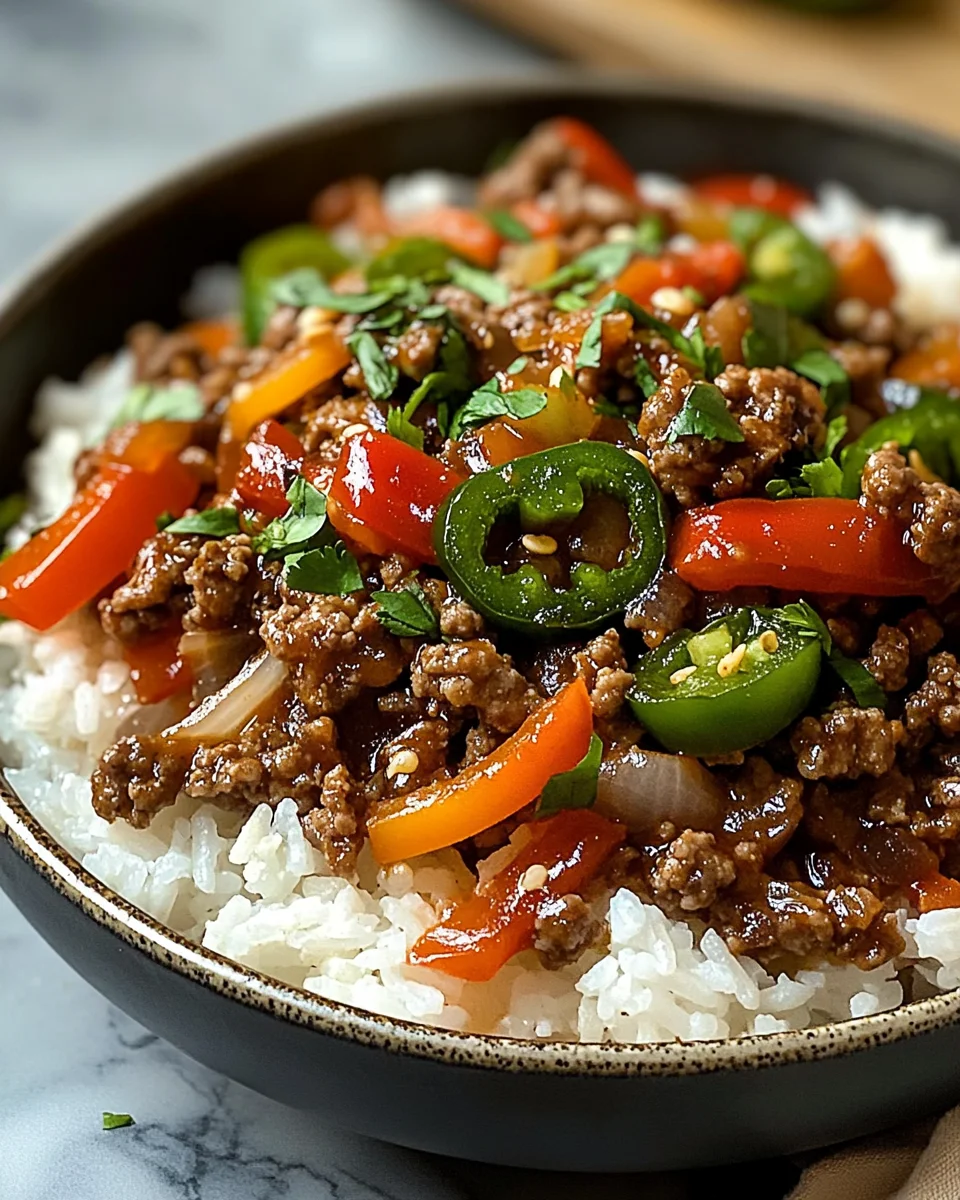 Beef and Pepper Rice Bowl