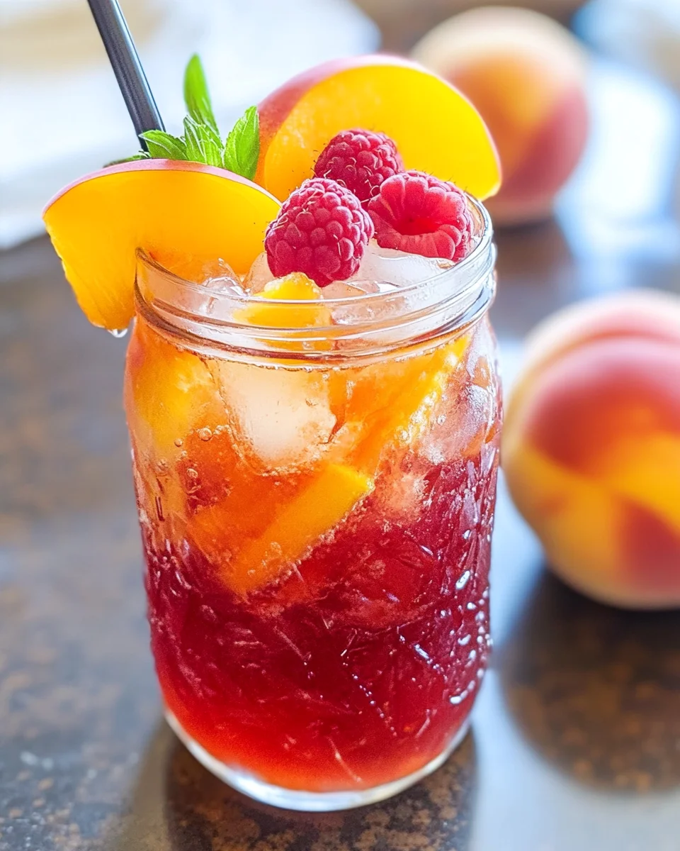 Bellini Peach Raspberry Iced Tea