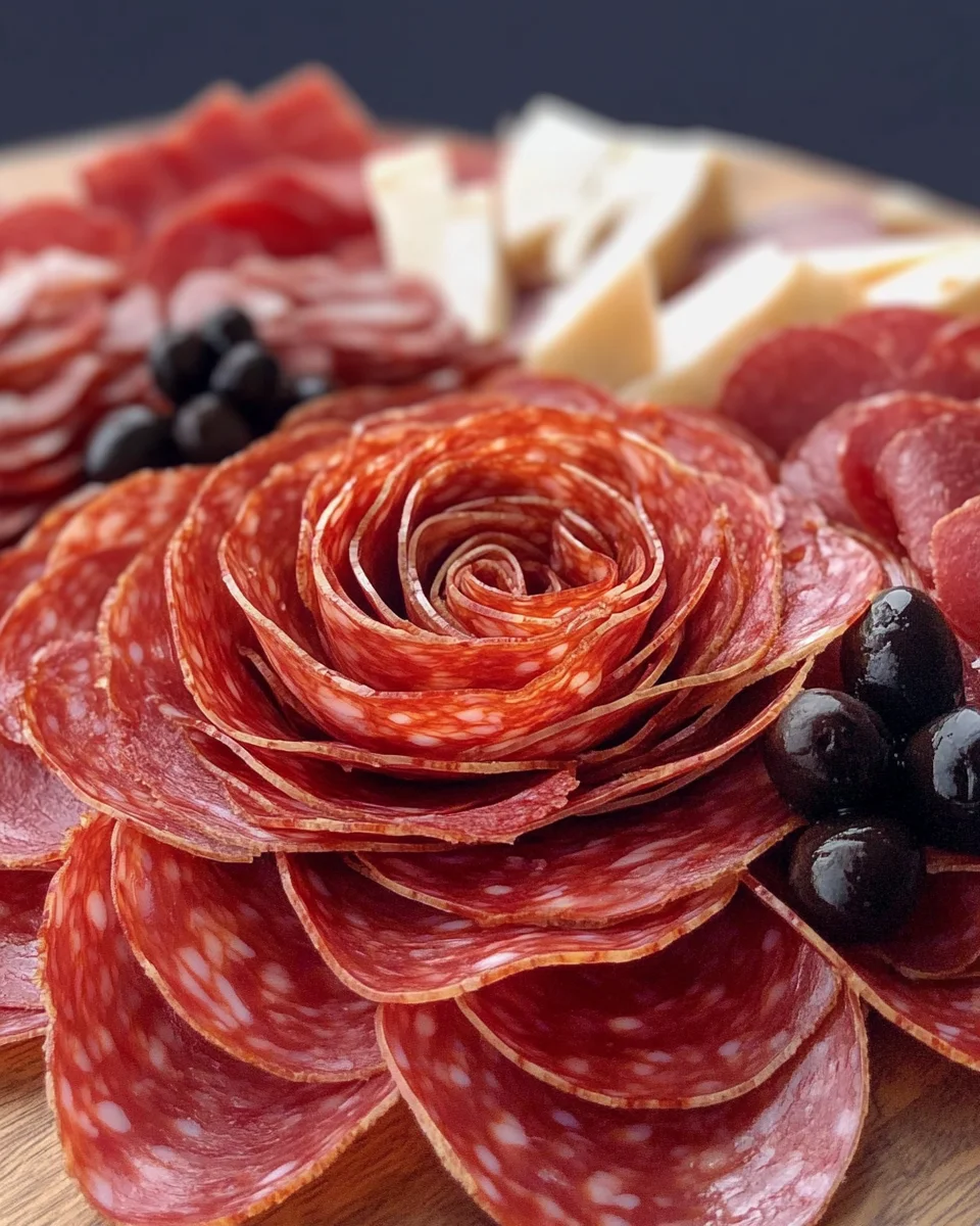 Charcuterie Board Meat Flowers