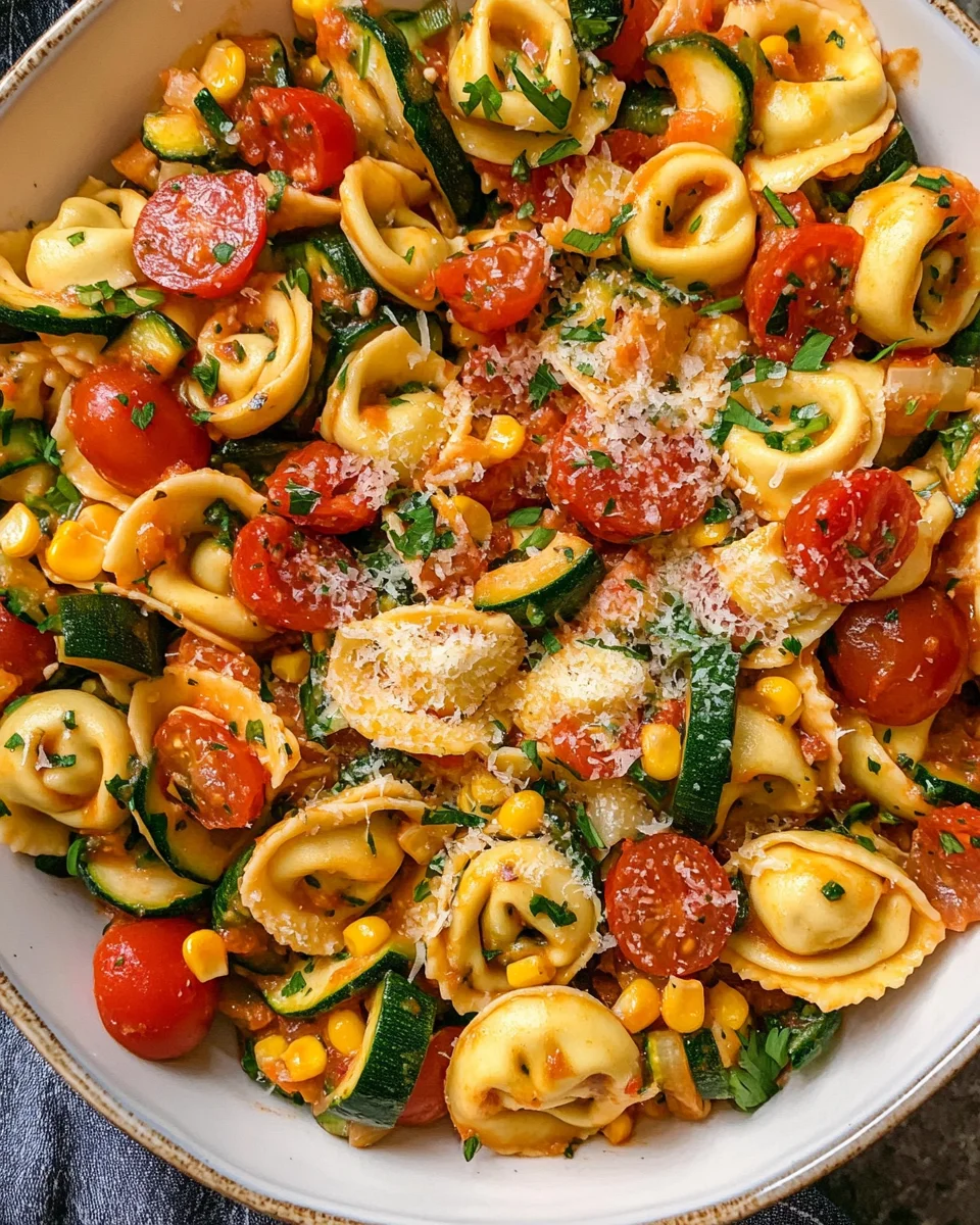 Cheese Tortellini with Summer Veggies
