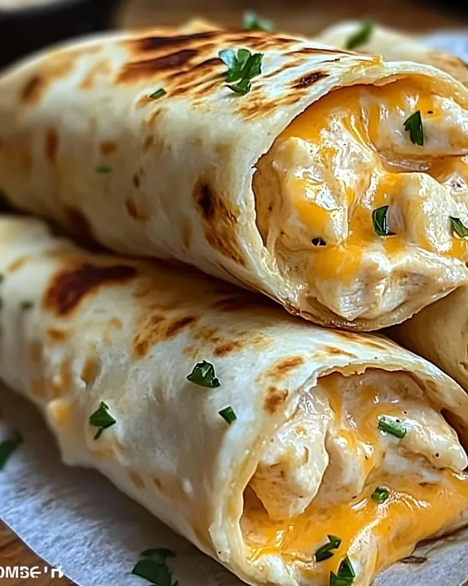Cheesy Chicken Garlic Wraps
