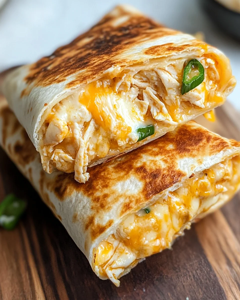 Cheesy Garlic Chicken Wraps