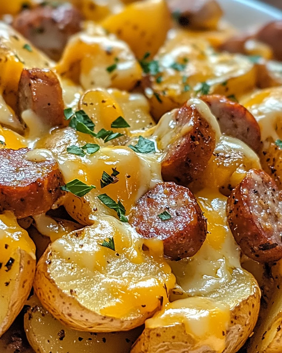 Cheesy Ranch Potatoes and Smoked Sausage
