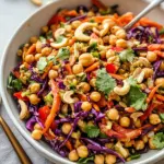 Chopped Thai-Inspired Chickpea Salad with Curry Peanut Dressing