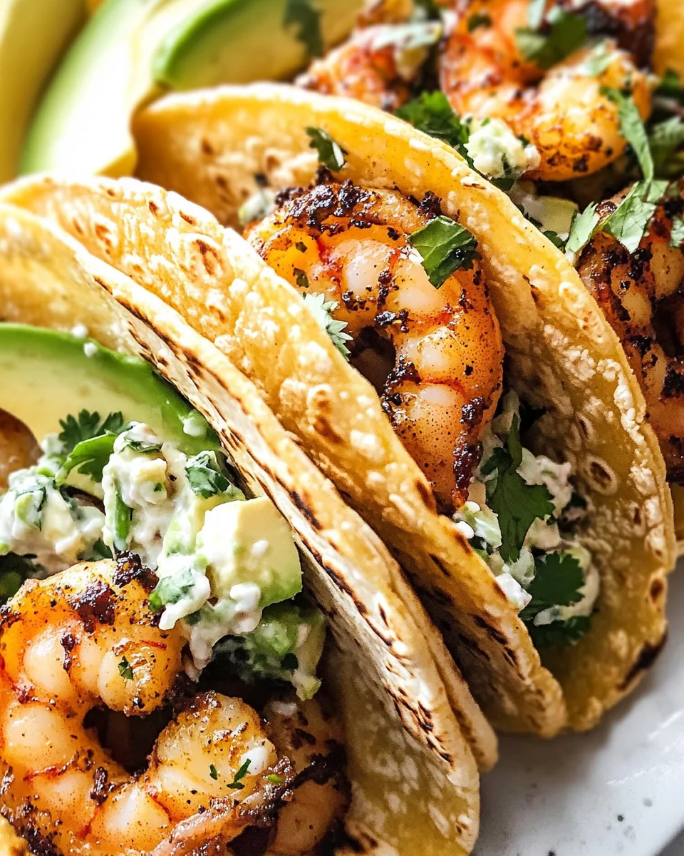 Cilantro Lime Shrimp Tacos with Creamy Slaw