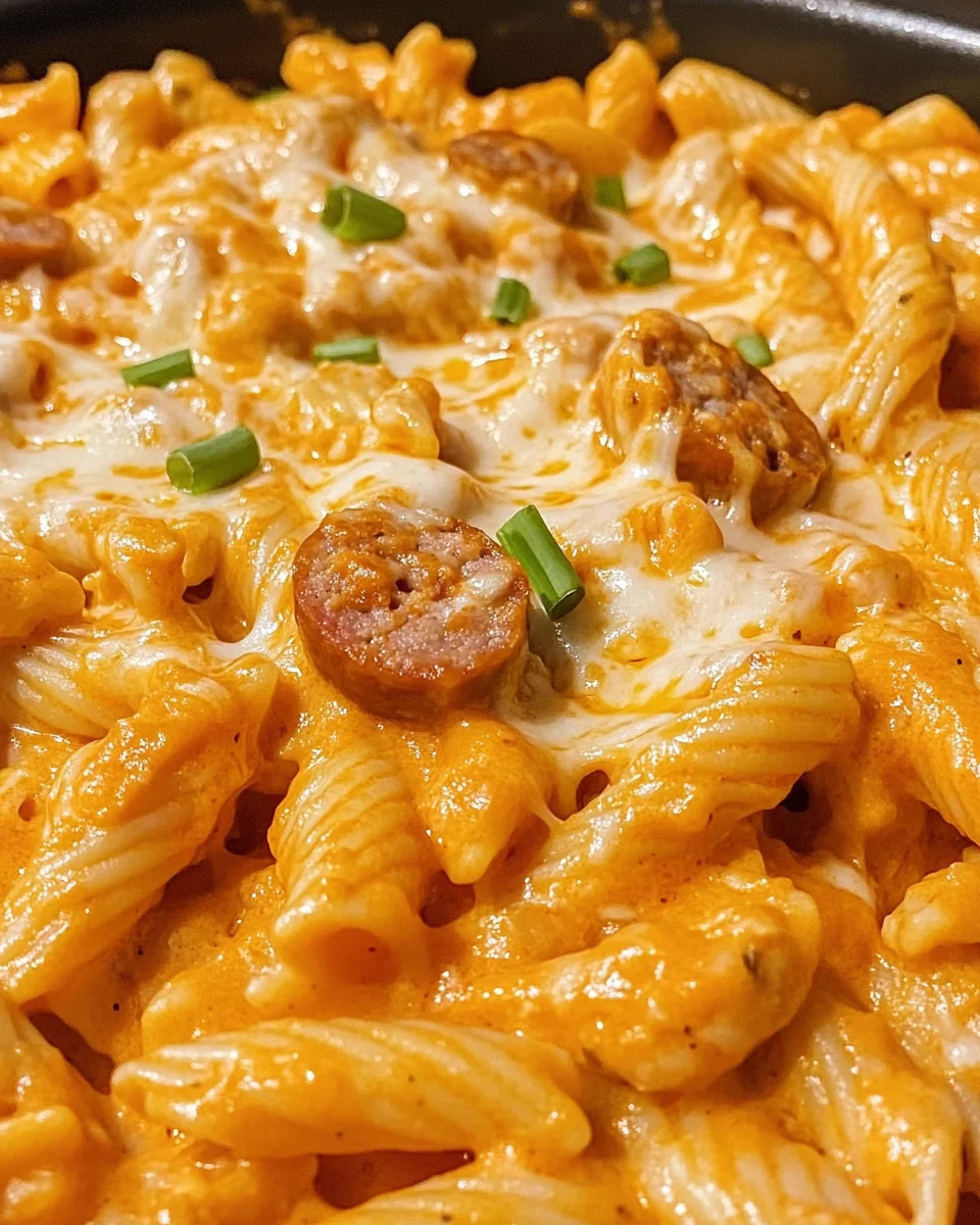 Creamy Buffalo Chicken & Sausage Pasta