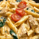 Creamy Cheddar Cajun Ranch Chicken Pasta Skillet