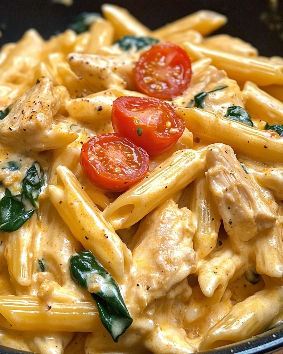 Creamy Cheddar Cajun Ranch Chicken Pasta Skillet