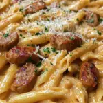 Creamy Garlic Butter Cajun Sausage Penne