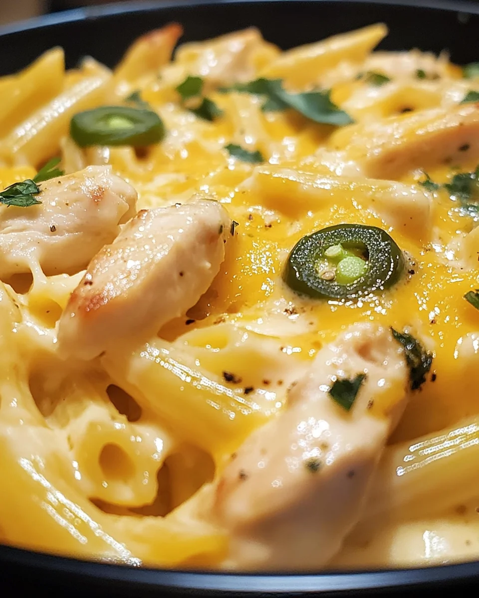 Creamy Jalapeño Cheddar Chicken Penne