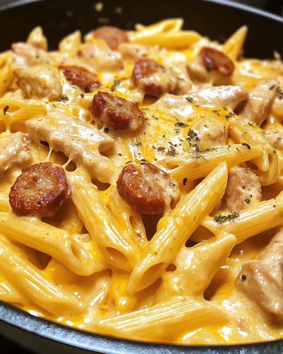 Creamy Smoky Ranch Chicken & Sausage Pasta Skillet