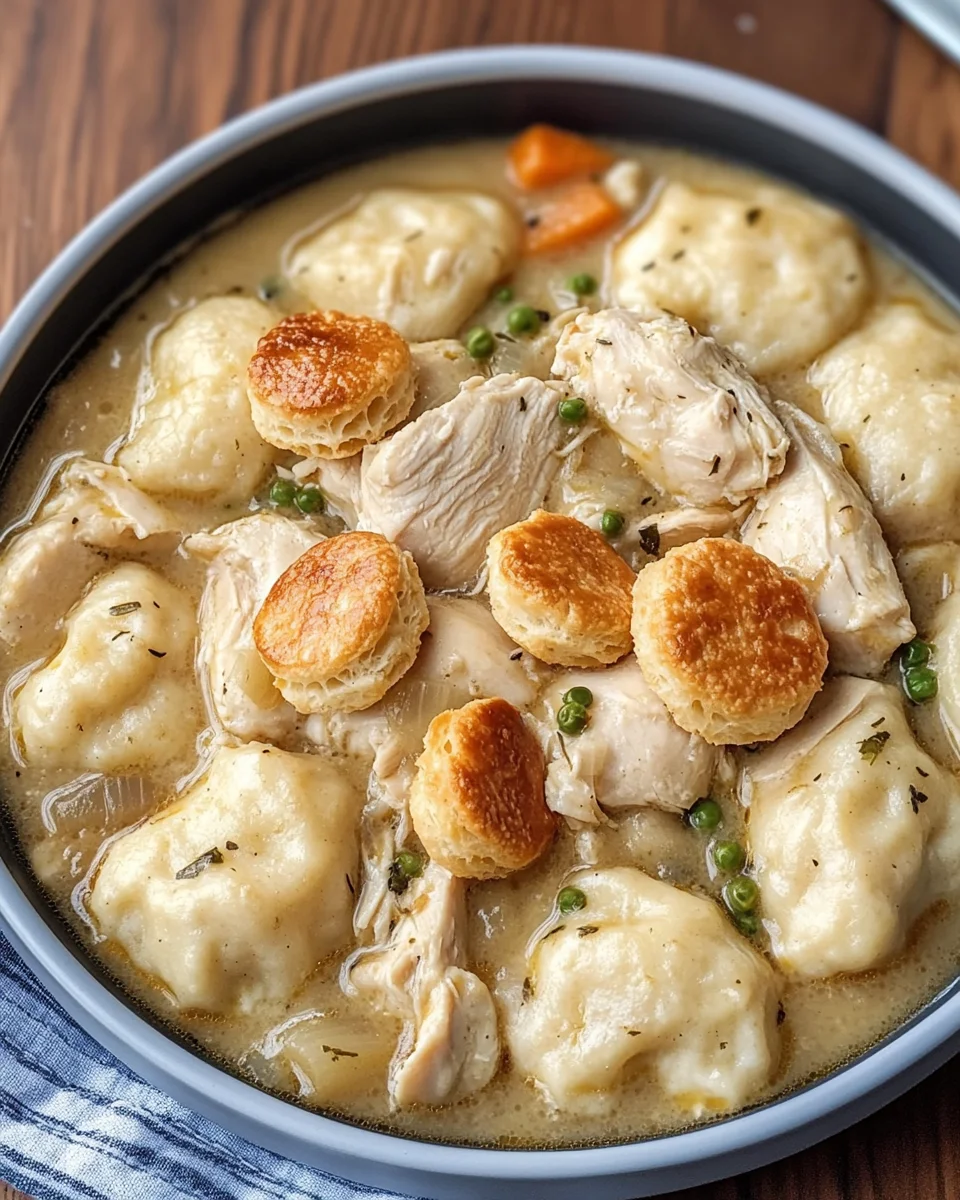 Easy Chicken and Dumplings with Biscuits