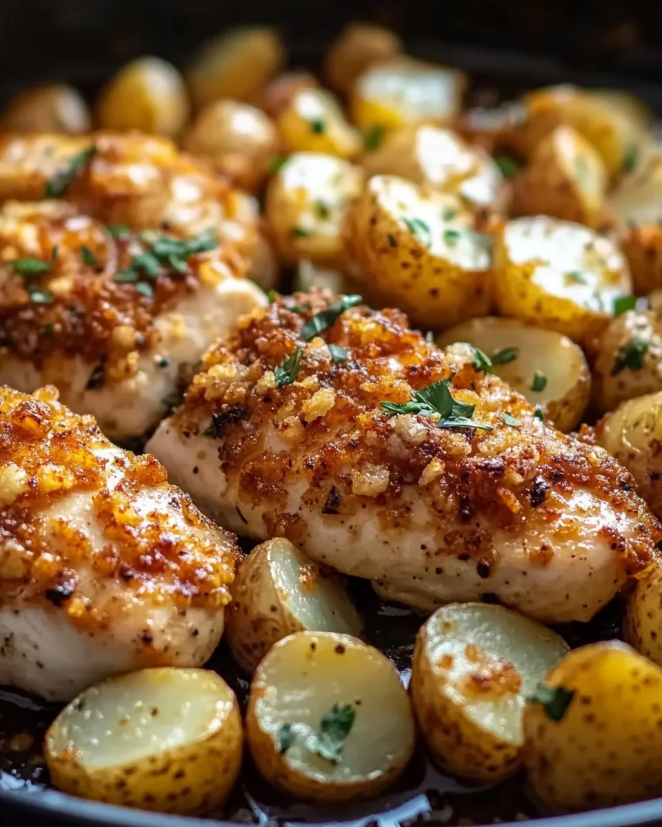 Garlic Parmesan Chicken and Potatoes (One-Pan Dinner)