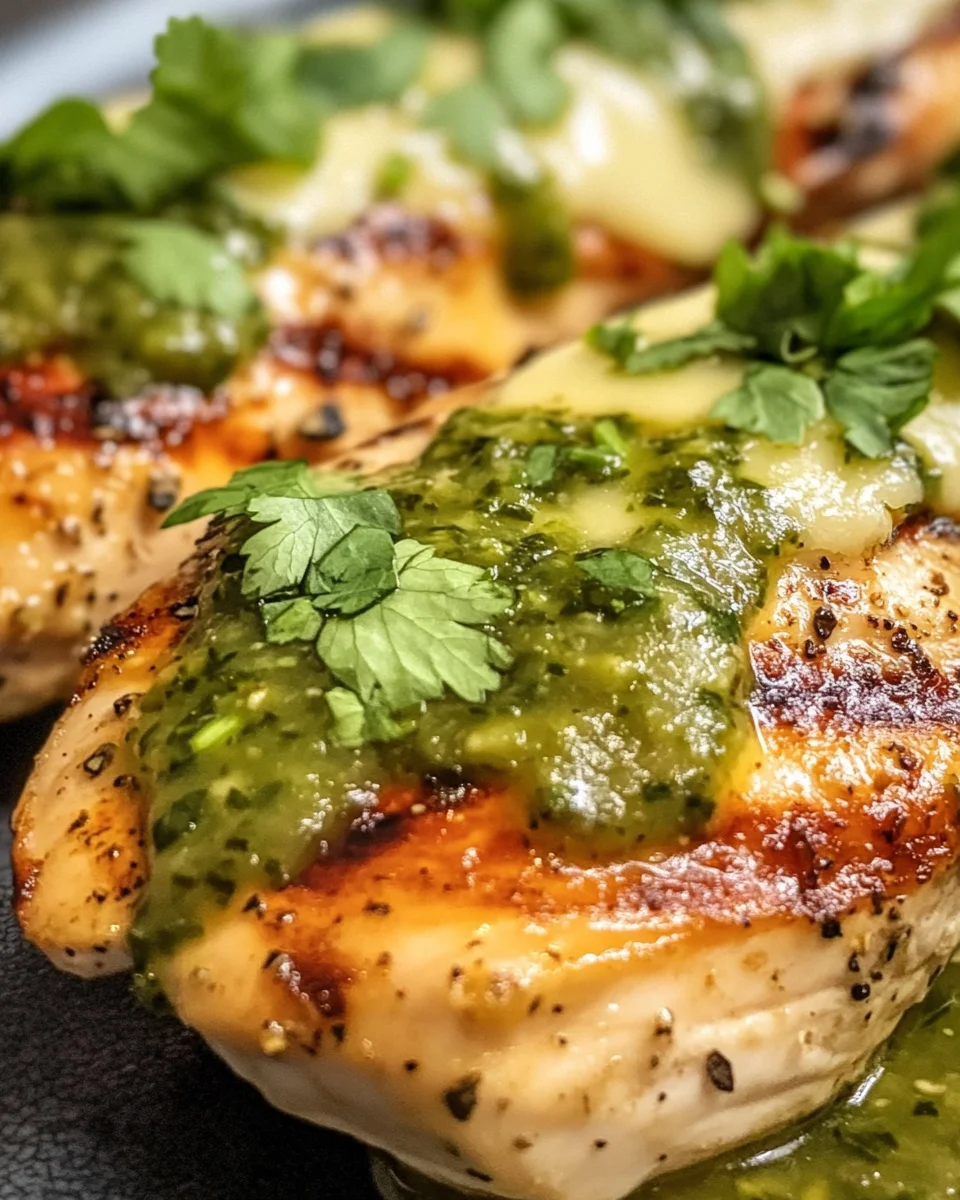 Grilled Salsa Verde Pepper Jack Chicken