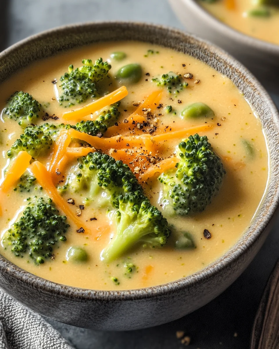 High Protein Broccoli Cheddar Soup