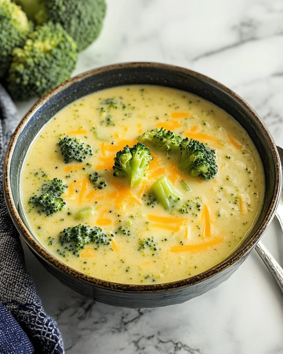 High Protein Broccoli Cheddar Soup