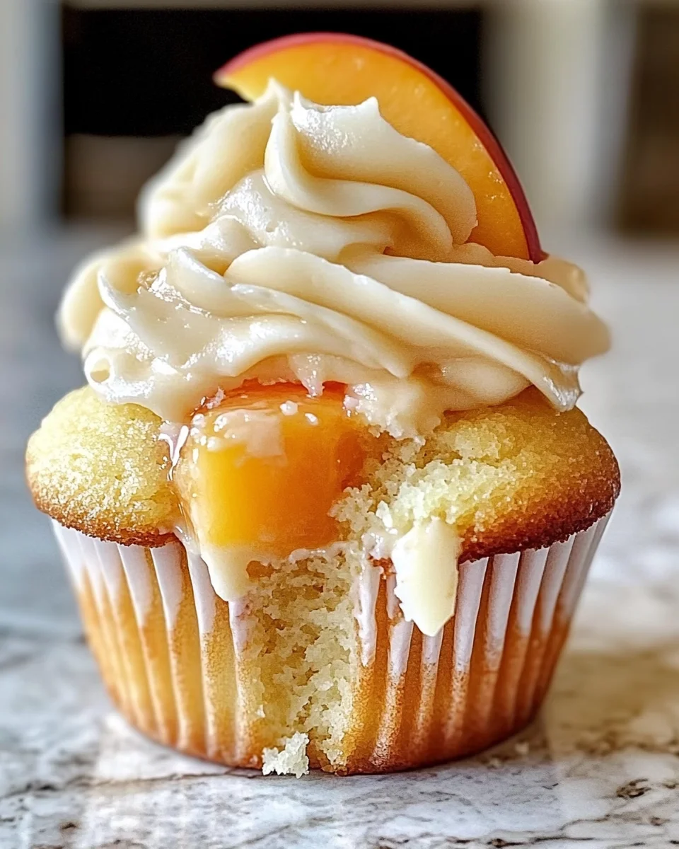 Honey Peach Cream Cheese Cupcakes
