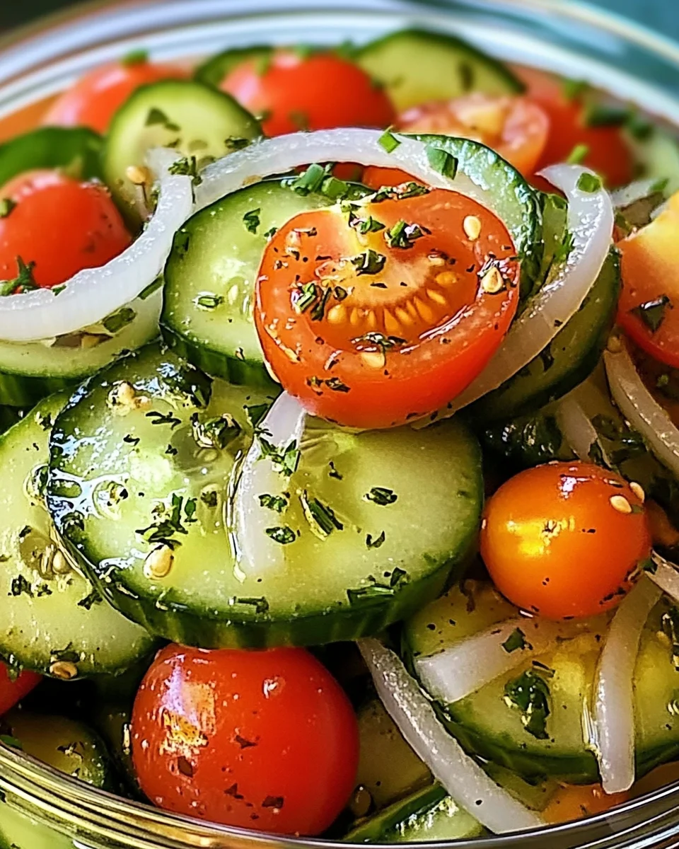 Marinated Cucumbers, Onions, and Tomatoes
