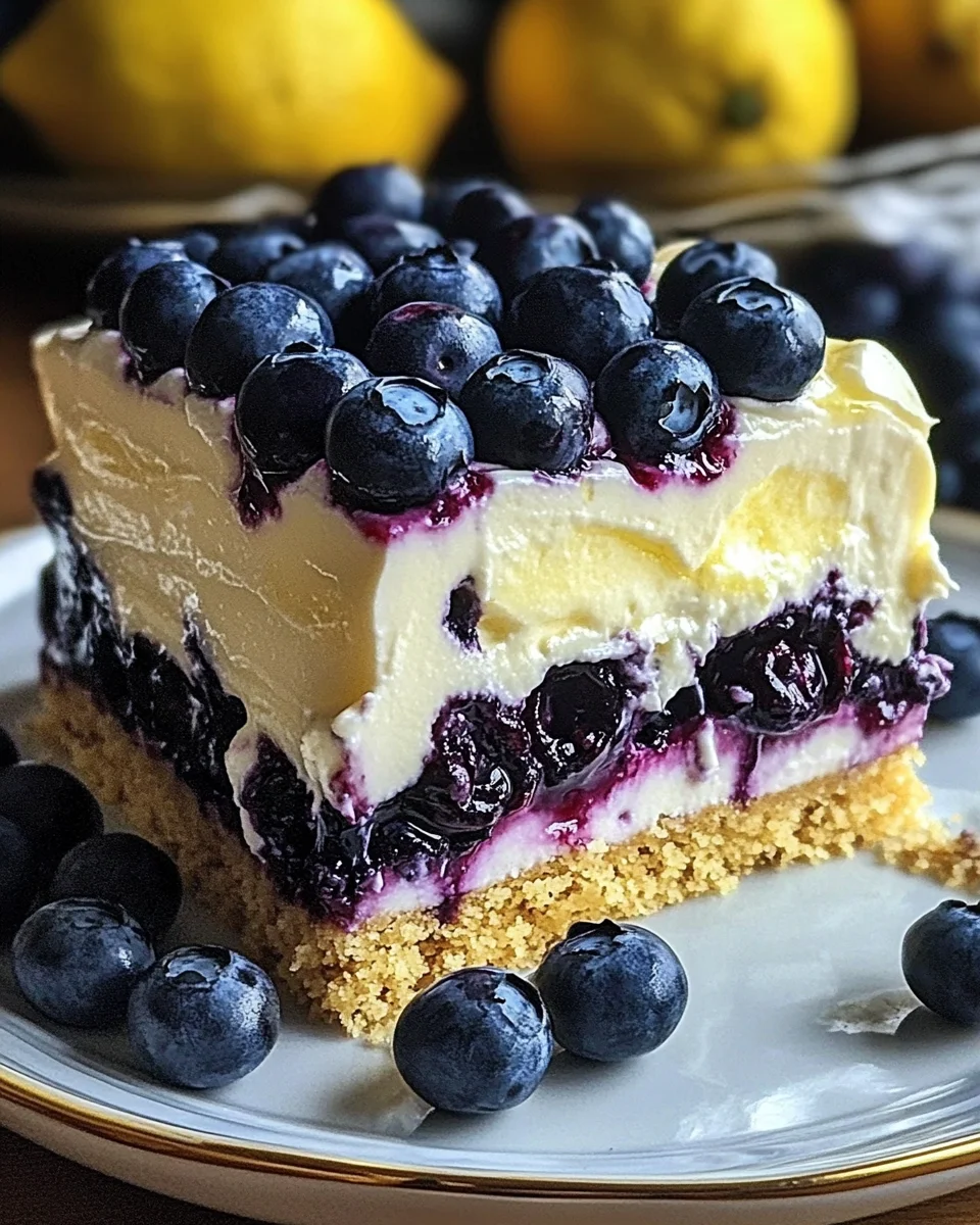 No-Bake Lemon dazzling Blueberry cream Cake