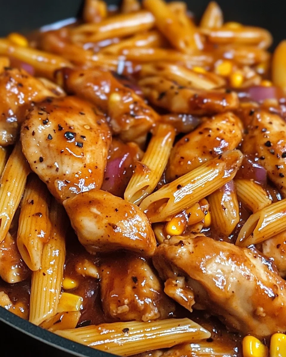 One-Pan Tangy Honey BBQ Chicken Penne