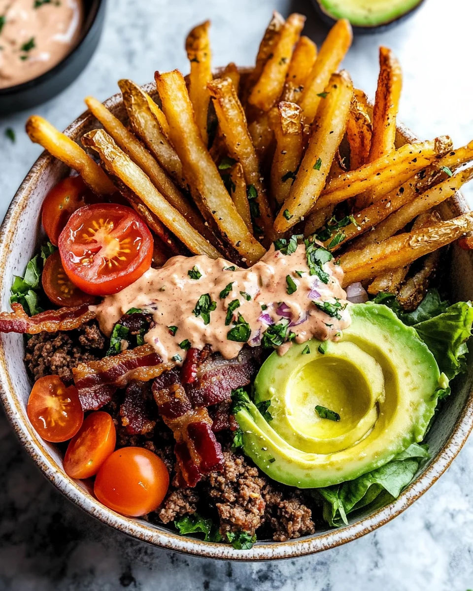Paleo Burger Bowls with Fries {Whole30}