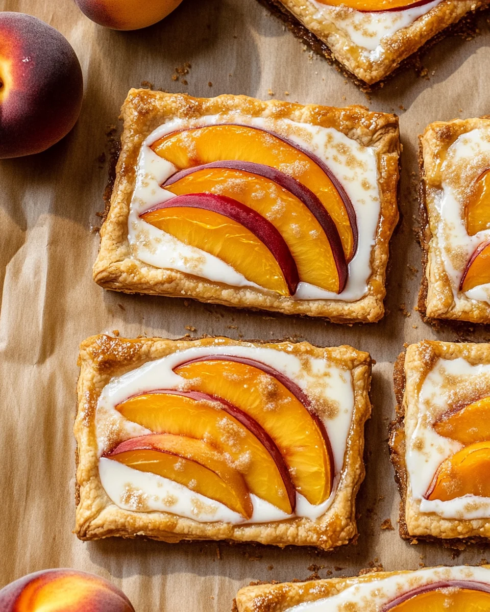 Peaches and Cream Puff Pastry Tart